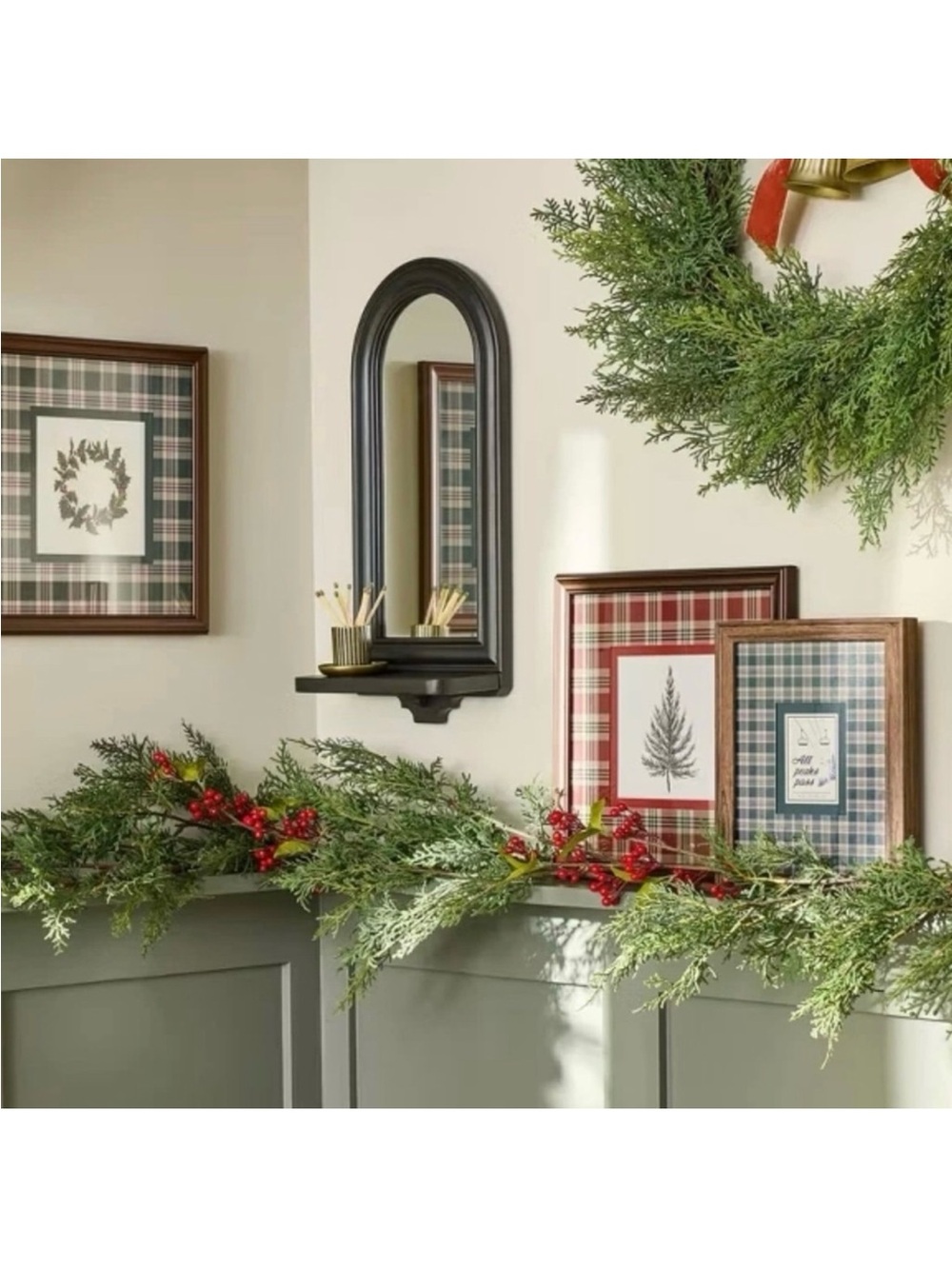 ***SET OF 3*** Holiday Framed Wall Art - Wreath, Ski, & Tree - Hearth & Handβ’